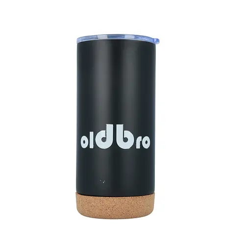 Кухоль OldBro для старого друга з корковим дном 480 мл Black Classic із нержавіючої сталі з подвійними стінками - фото 2