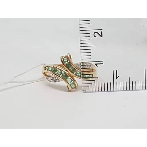 Золотое кольцо Центрумикс трейд с бриллиантами и изумрудом. RE6116K 17 - фото 4