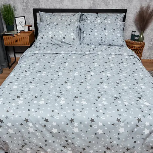 Комплект постільної білизни Moon&Star Дитячий 110x140 см наволочки 2x40x60 см Silver Stars Бязь Gold Люкс - фото 7