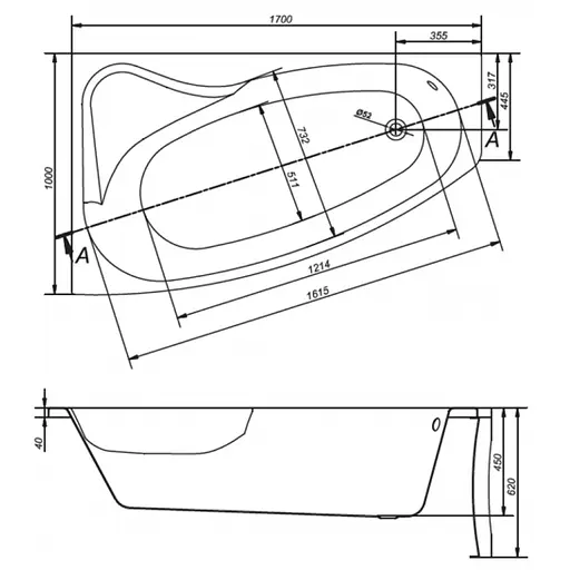 Ванна акрилова Cersant Scla 170x100 L - фото 2
