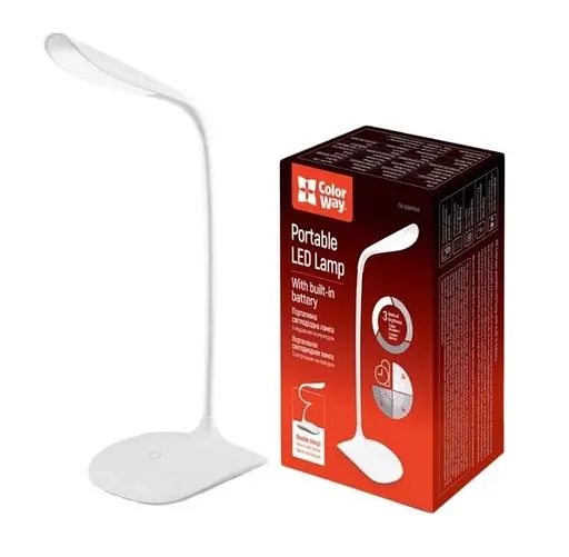 Настільна лампа ColorWay Portable & Flexible з вбудованим акумулятором white (CW-DL06FPB-W) - фото 1