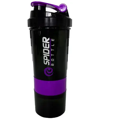 Шейкер спортивный EasyFit Spider 0,5 л Черно-фиолетовый (EF-7200-V) - фото 1