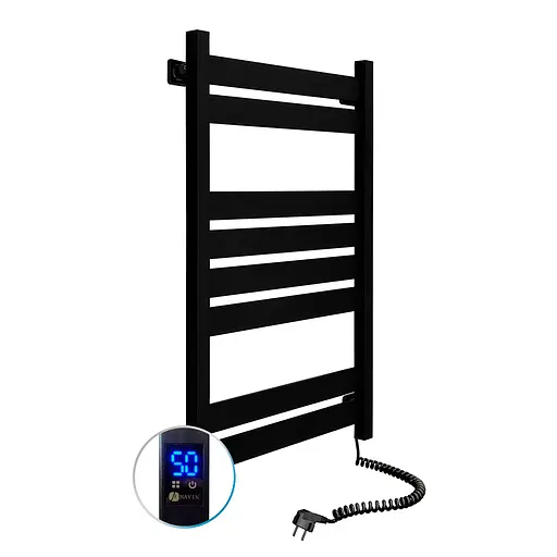 Електрична рушникосушка Navin Largo 500x800 Sensor права, чорний муар 12-244053-5080, Чорний матовий, Праве, Електронний - фото 1