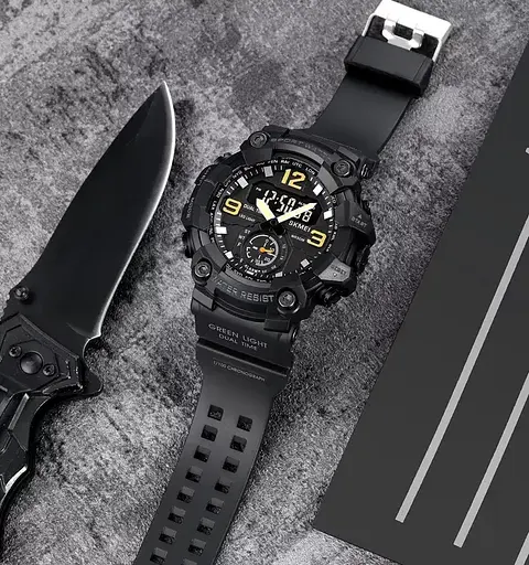 Чоловічий спортивний наручний годинник Skmei 1965 (Чорний) - фото 9