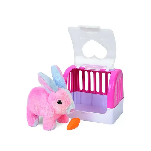 Зайка интерактивная Cute Furry, CH6003, 16 см, с переноской, плюшевый, со звуком (в ассортименте)