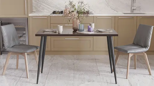 Кухонний стіл Марсель 50 Ferrum-decor 75x120x70 Чорний метал ДСП Венге Магія 32 мм (FRD-106705)