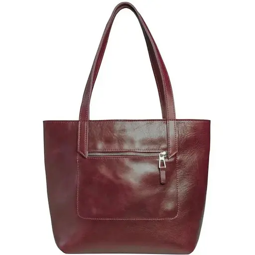 Кожаная женская сумка Grande Pelle 30х27х7 см sum0026623 - фото 1