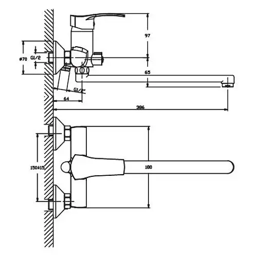 Змішувач для ванни Haiba ONIX 006 (HB0320) - фото 2