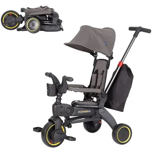 Велосипед трехколесный Tilly COMBI T-392 GREY /1/ - фото 1