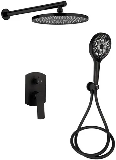 Душова система універсальна Qtap Slavonice Black Matt прихованого монтажу QTSLA113BLM45900 - фото 1