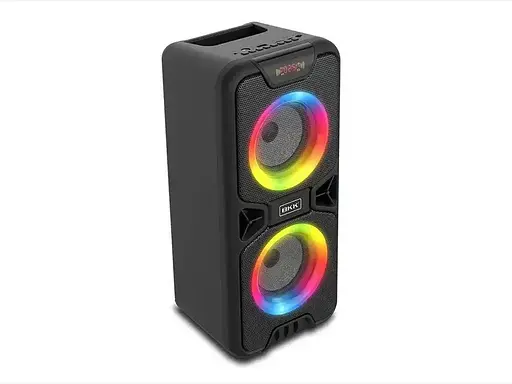 Портативная колонка BKK B86 Акустическая система 20 Вт 2 x 4" RGB подсветка 3000 мАч TF Card Черный - фото 4