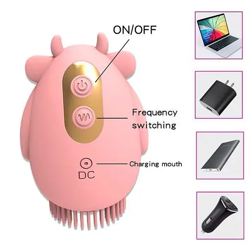 "Бычок" USB вакуумный вибратор-вуманайзер двусторонний для стимуляции клитора Розовый K000736 - фото 3