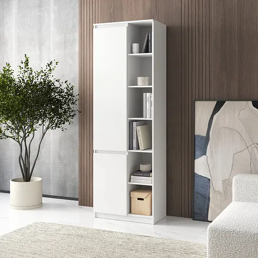 Шкаф для книг Vays пенал с полками R-27 Белый