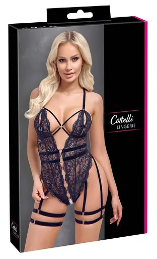 Боді Cottelli Lingerie Lace otwarte M (чорний) - фото 15