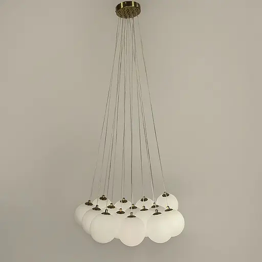Люстра-пучок на 13 білих плафонів у латунному корпусі | Арт. MJ201/13 AB+WT | Line F - фото 6