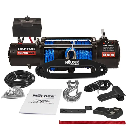 Лебідка Molder Raptor 12000lbs (6.0hp/4.4kw; 265:1) синтетичний трос(MA23123) - фото 1