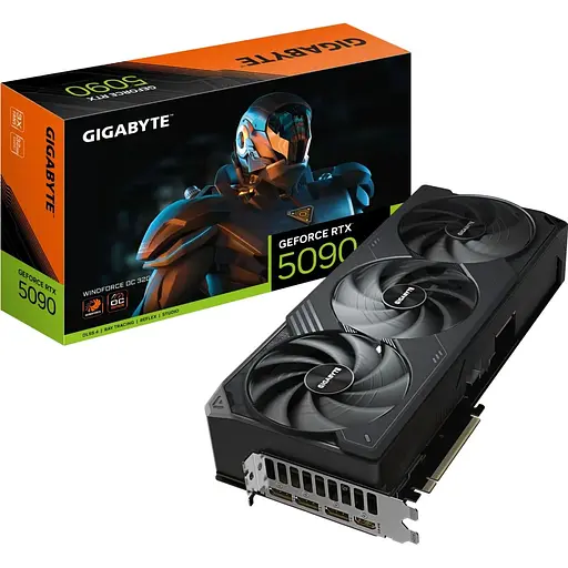 Відеокарта Gigabyte GeForce RTX 5090 Windforce OC 32GB (GV-N5090WF3OC-32GD) EU [126325]