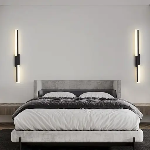 Ліве бра Line F у видовженому чорному корпусі 60 см WJ09/600 L BK  - фото 1