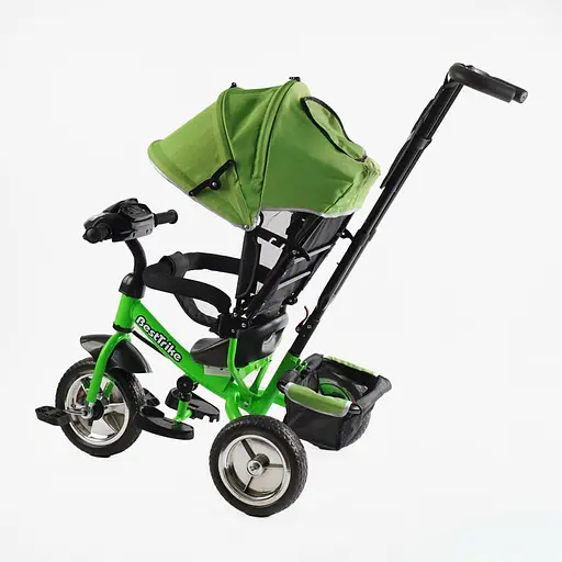 Велосипед трехколесный Best Trike 69-067 с музыкальной фарой и USB зеленый - фото 3