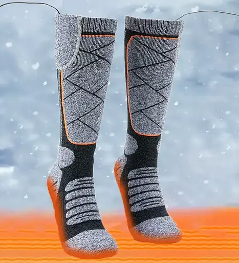 Шкарпетки з підігрівом ZBHSWZ02 з блоком живлення 4000mAh 38-44р. (Сірі з чорним) - фото 8