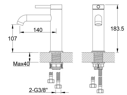 Смеситель для умывальника Kohlman Axel хром QB105A Хром - фото 2