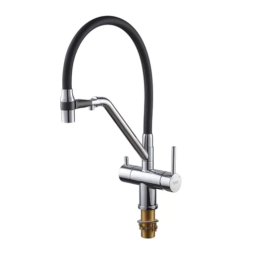 Смеситель для кухни на две воды с гибким изливом Koer KB-72006-01 KR3379 Хром - фото 2