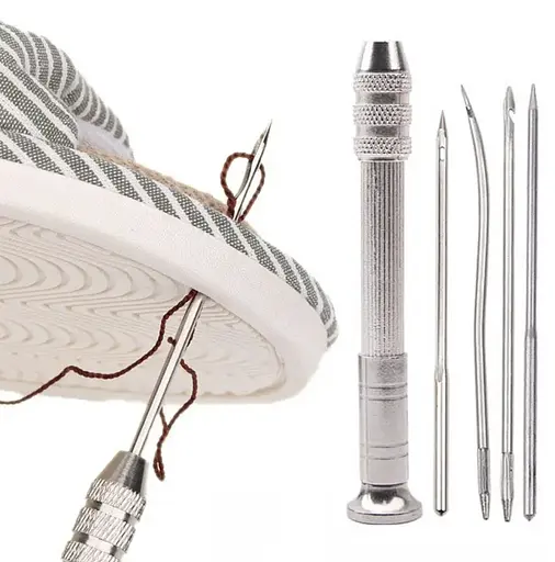 Набор стальных шил 5 шт для шитья кожи - многофункциональный инструмент для ремонта и рукоделия - фото 3