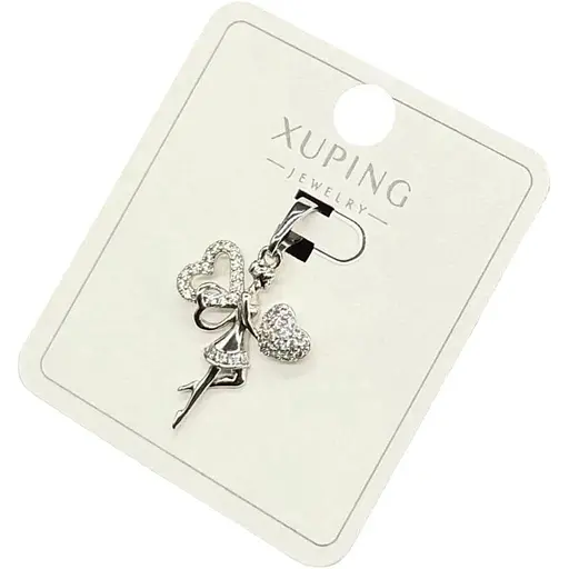 Жіночий кулон-підвіска Xuping у формі ангела з серцями та камінцями з медичного золота з покриттям 18K - фото 1