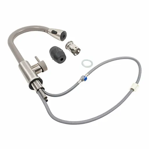 Смеситель для кухни с выдвижным изливом Platinum KT 8203 (8614) Дюна комби Терра - фото 2