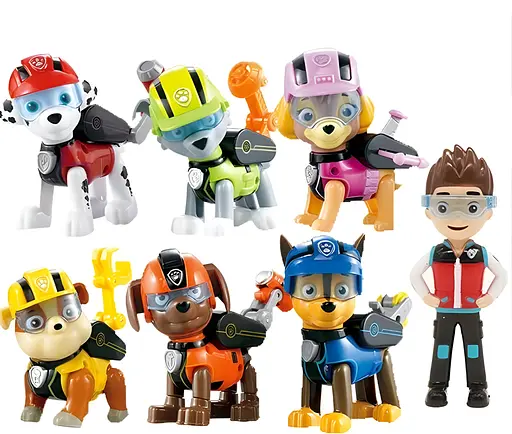 Набор игровых фигурок Щенячий патруль 7 шт. с рюкзаками-трансформерами (6077) - фото 4
