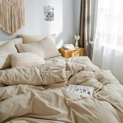 Простирадло класичне 216х240 см мікрофібра бежевого кольору 327672 - фото 2