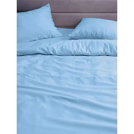 Комплект постільної білизни Ecotton Blue євро полісатин блакитний (25188) - фото 3