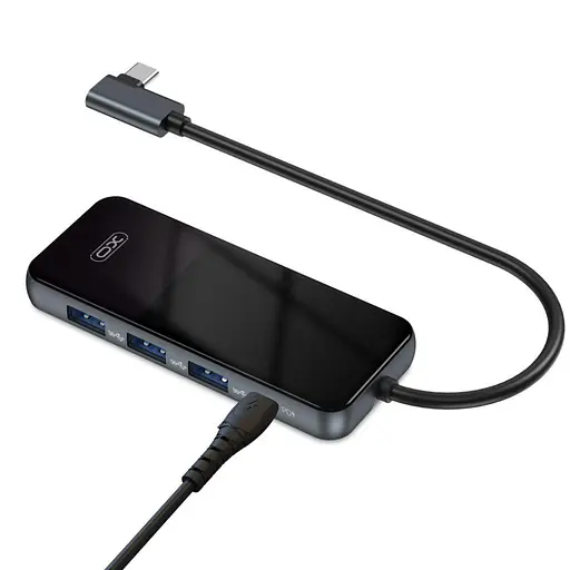 Разветвитель конвертер хаб XO Hub002 Usb-C Multifunction Adapter 5 in 1 HDMI + Usb x 3 + PD - фото 2
