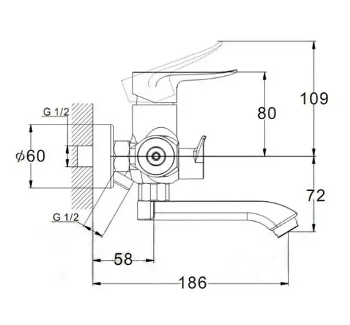 Смеситель для ванны однорычажный Udis FOB3-A134 с душевым набором Хром 30412 - фото 4