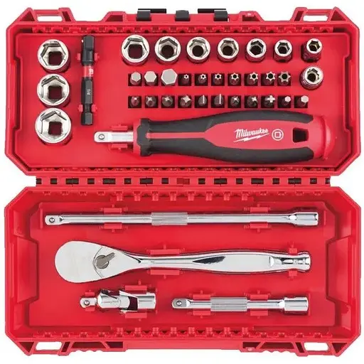 Набор торцевых головок и бит, 1/4, с трещоткой, 38 шт Milwaukee hoz0012696 - фото 1
