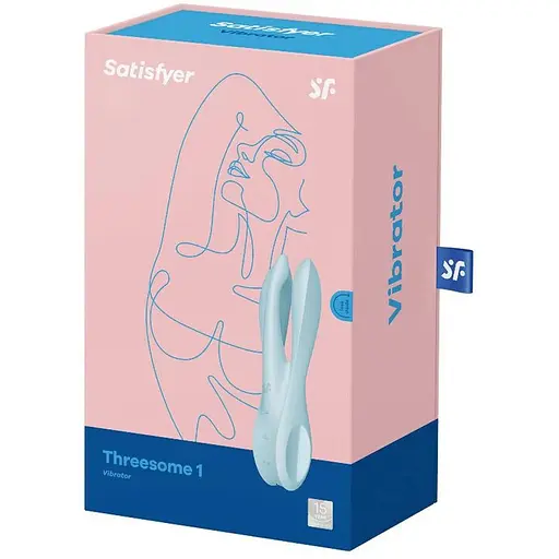 Багатофункціональний вібратор Satisfyer Threesome 1 14 см блакитний