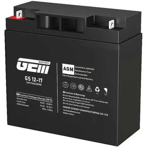 Аккумуляторная батарея GEM Battery 12V-17Ah, AGM, F1/F2, (GS 12-17) - фото 2