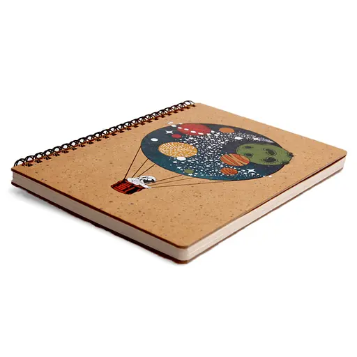 Блокнот "Воздушный шар" эко крафт-картон 11121-T-KR формат А5 на пружине - фото 2