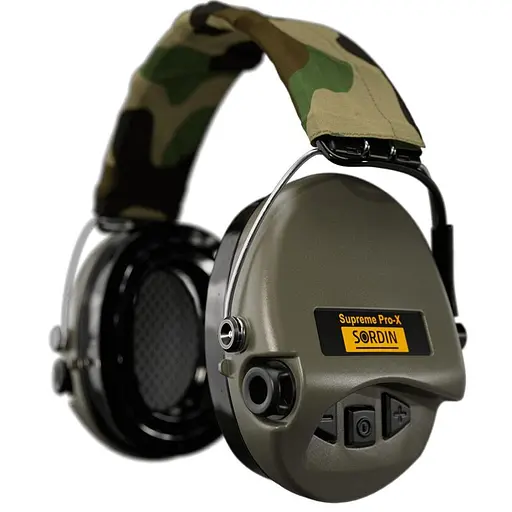Активные наушники для стрельбы Sordin Supreme Pro-X LED Olive с LED-фонариком (75302-X-07-S)