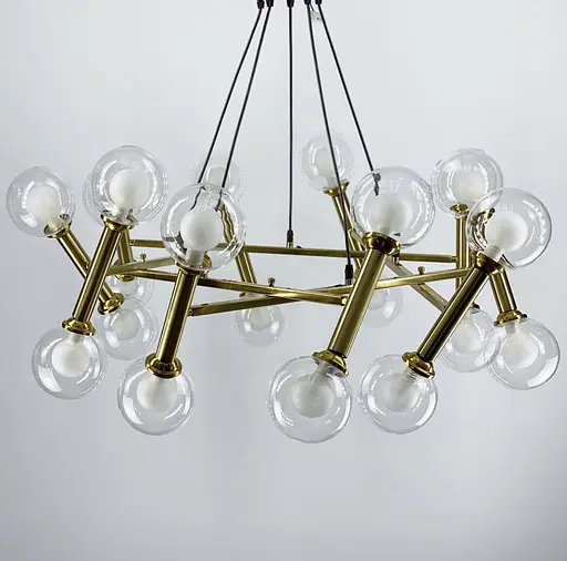 Сучасний світильник з регулюючими ріжками з плафоном з подвійного скла Line.F Колір корпусу Латунь - фото 1