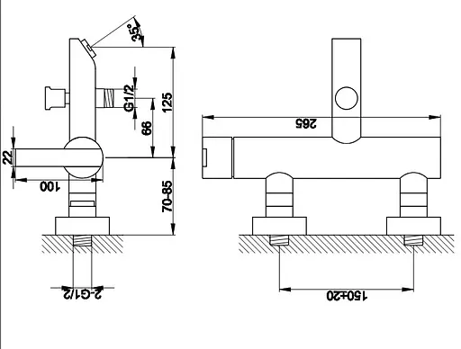Смеситель для ванны Kohlman Gixs chrome настенный KPL-QW110G Хром - фото 2
