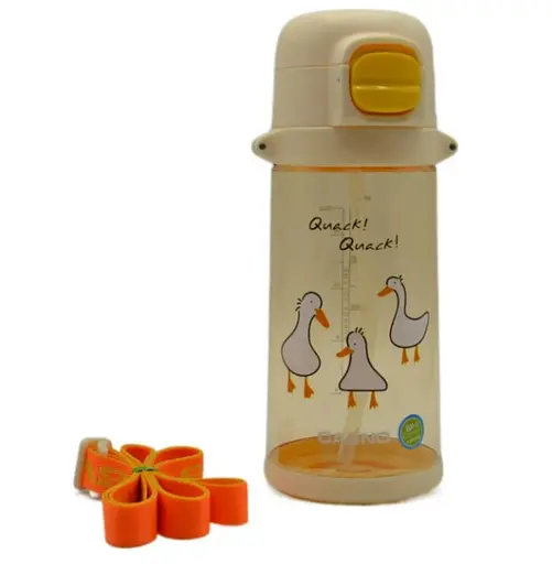 Пляшка для води Casno 690 мл KXN-1219 Помаранчева (Гуси) з соломинкою (KXN-1219_Orange) - фото 8
