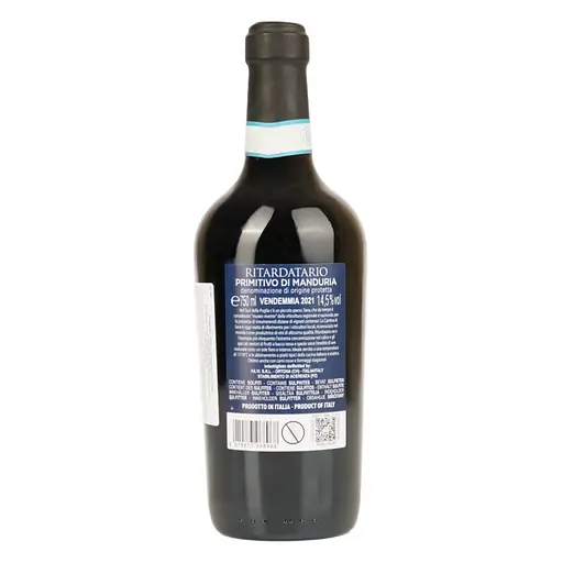 Вино Cantina Sava Ritardario Primitivo Di Manduria DOP  червоне сухе 14% 0.75 л - фото 2