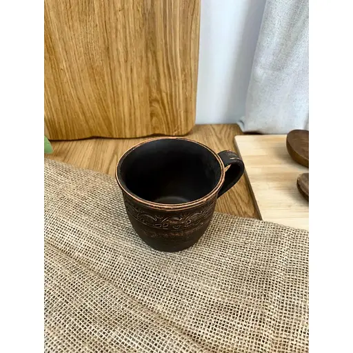 Чашка 0.4 л керамічна (глиняна) різьблена з декором - фото 2