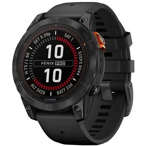 Смарт-часы Garmin Fenix 7 Pro Solar Slate Grey w. Black Band (010-02777-00/01)