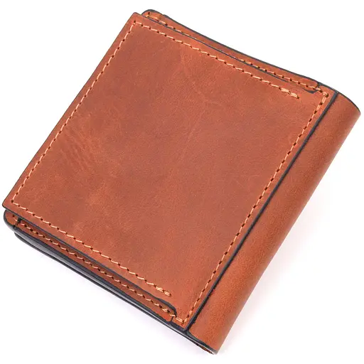 Мужской кожаный кошелек Grande Pelle 9.5х10х1.5 см acs0024001 - фото 2