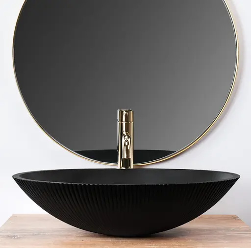 Умивальник Rea Della Black Matt накладний REA-U0274, Чорний матовий - фото 4