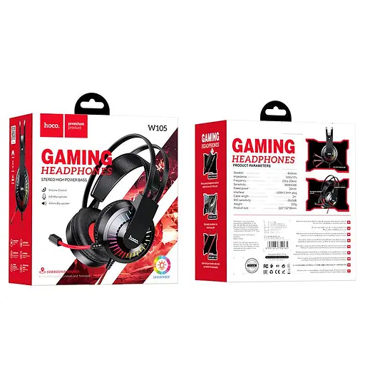 Ігрова гарнітура HOCO W105 red - фото 7