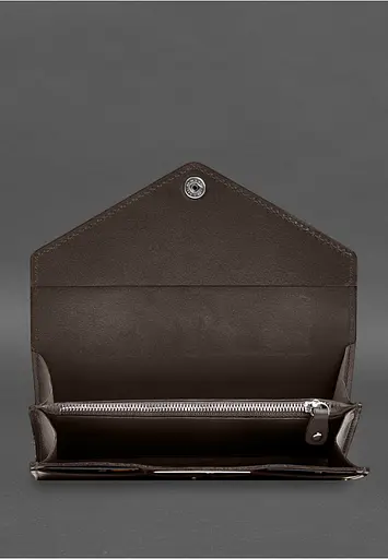 Кожаный клатч (портмоне) на кнопке 5.0 Темно-бежевый - фото 5