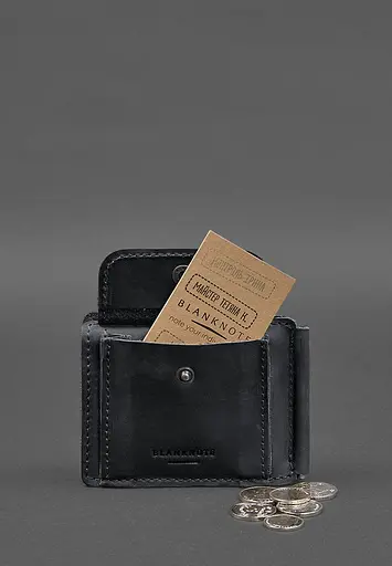 Кожаный портмоне 13.0 зажим Черный Crazy Horse - фото 8